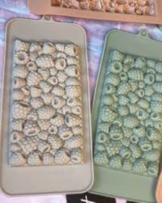 Picture of Raspberry Silicone Mold - Silicone Baking Molds, Reusable Candy Molds | Summer Fruit Silicone Chocolate Mould, Funky Shapes Silicone Chocolate Moulds, Silicone Baking Moulds for Puddings - Multicolor