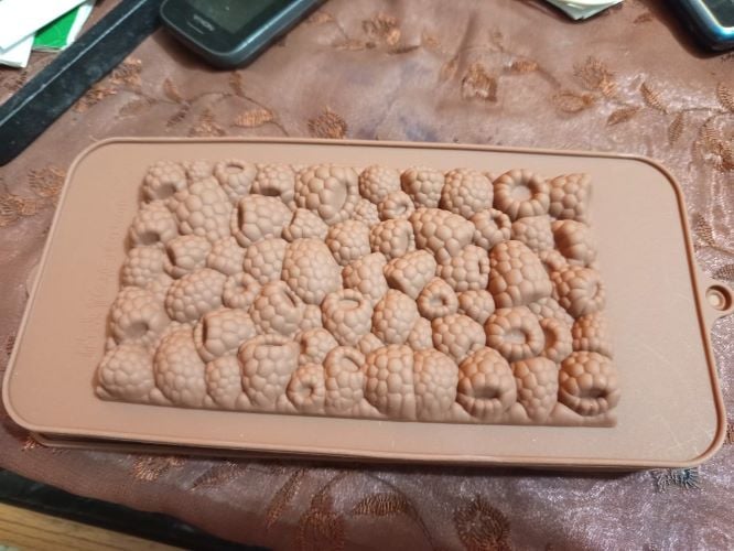 Picture of Raspberry Silicone Mold - Silicone Baking Molds, Reusable Candy Molds | Summer Fruit Silicone Chocolate Mould, Funky Shapes Silicone Chocolate Moulds, Silicone Baking Moulds for Puddings - Multicolor