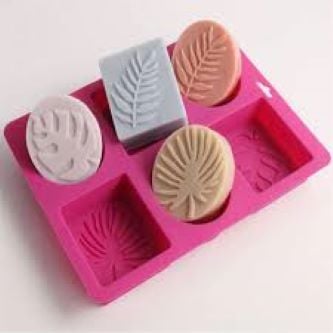 Picture of (Round And Square Leaf) Silicone Soap Mold Handmade Soap Making Supplies Diy Plaster Resin Candle Material Kit Cake Baking Tools Encounter - Multicolor