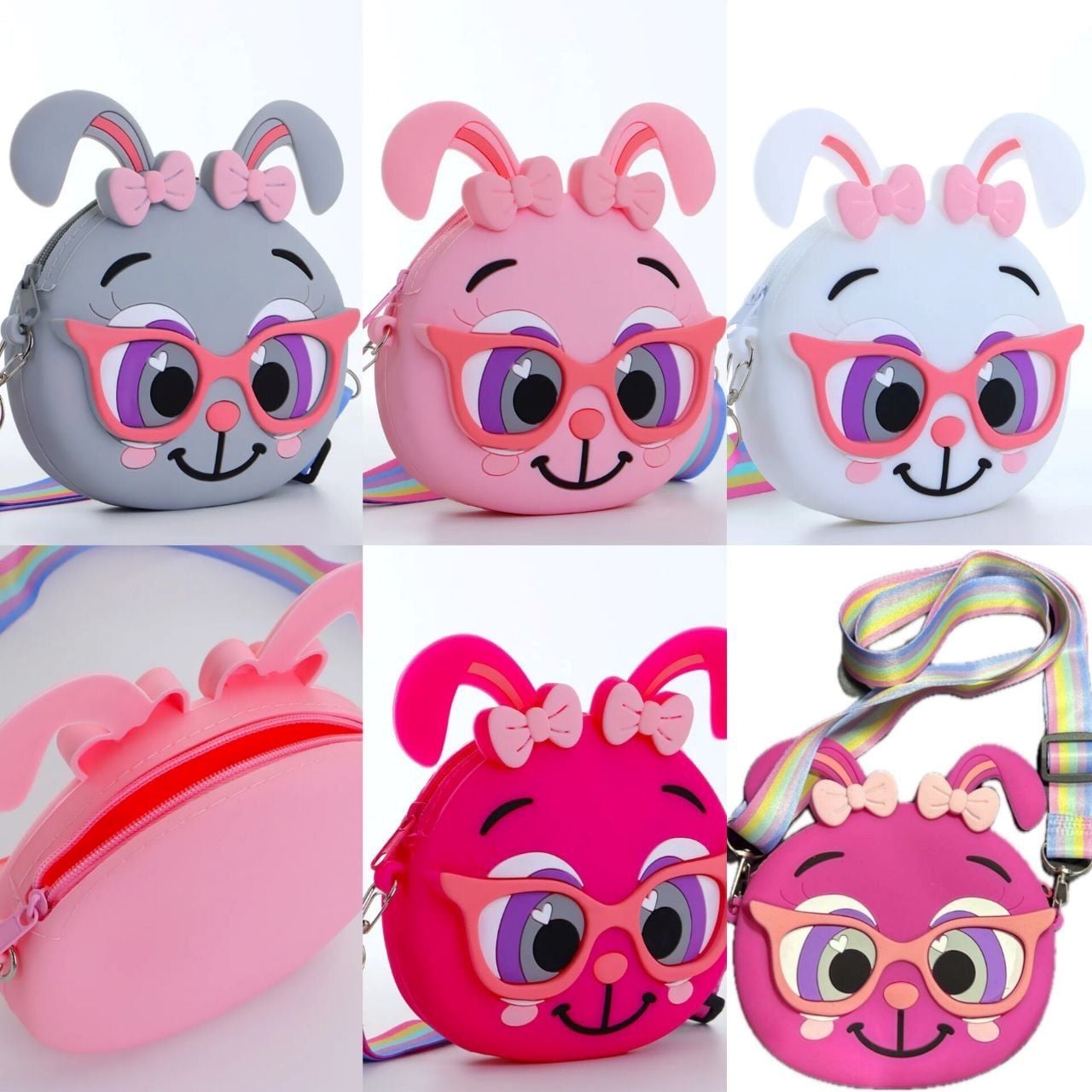 Picture of Trendy Bunny Silicone Coin Purse Keychain - Multicolor