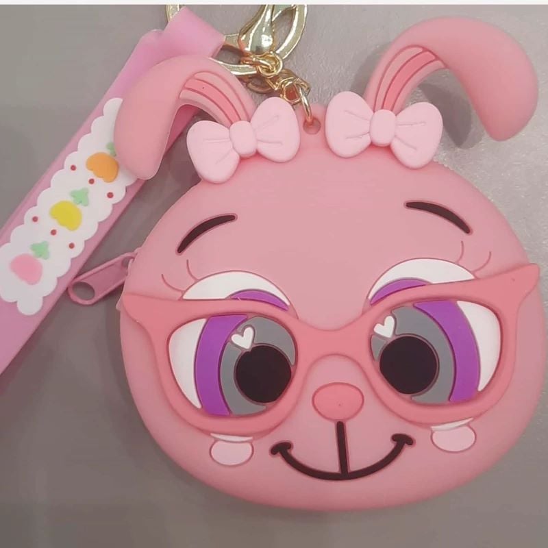 Picture of Trendy Bunny Silicone Coin Purse Keychain - Multicolor