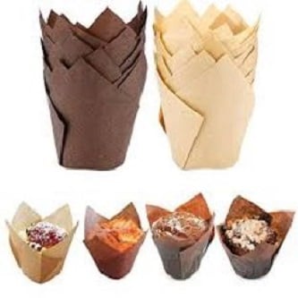 Picture of 50 Pieces Tulip Cupcake Liner Baking Cups Paper Cupcake and Muffin Baking Cups for Weddings and Birthday - Multicolor