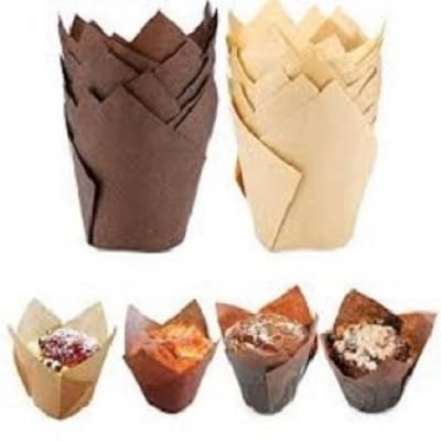 Picture of 50 Pieces Tulip Cupcake Liner Baking Cups Paper Cupcake and Muffin Baking Cups for Weddings and Birthday - Multicolor
