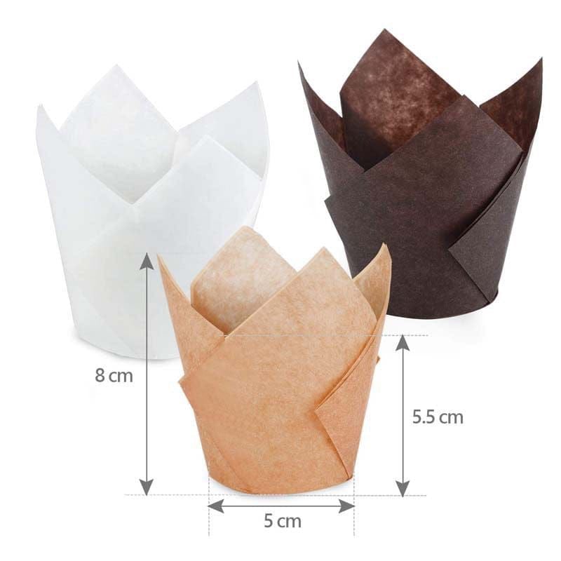 Picture of 50 Pieces Tulip Cupcake Liner Baking Cups Paper Cupcake and Muffin Baking Cups for Weddings and Birthday - Multicolor