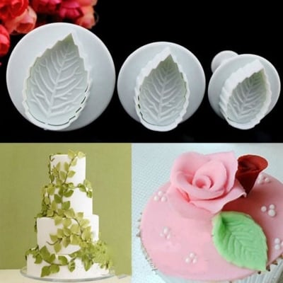 Picture of 3-Piece Star /Love/Leaf Fondant Plunger Cutter Set Cake Cookies Decorating Tool Mold