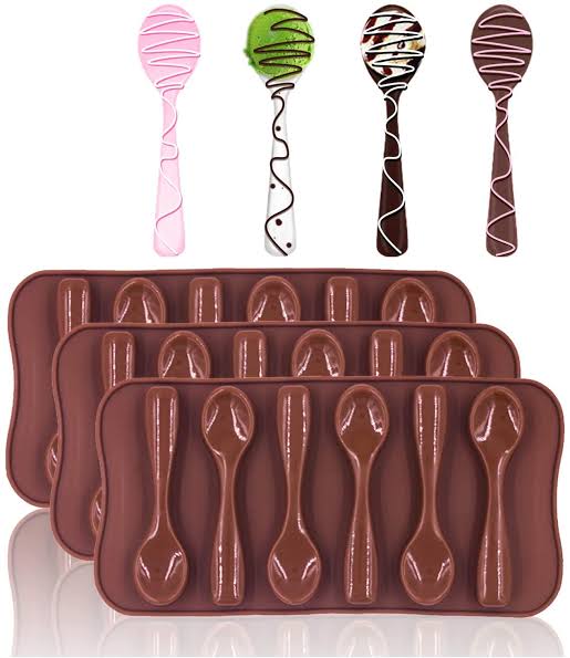 Picture of Silicon Spoon Candy or Chocolate spoon Mould- 1pcs - Brown
