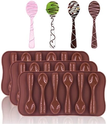 Picture of Silicon Spoon Candy or Chocolate spoon Mould- 1pcs - Brown