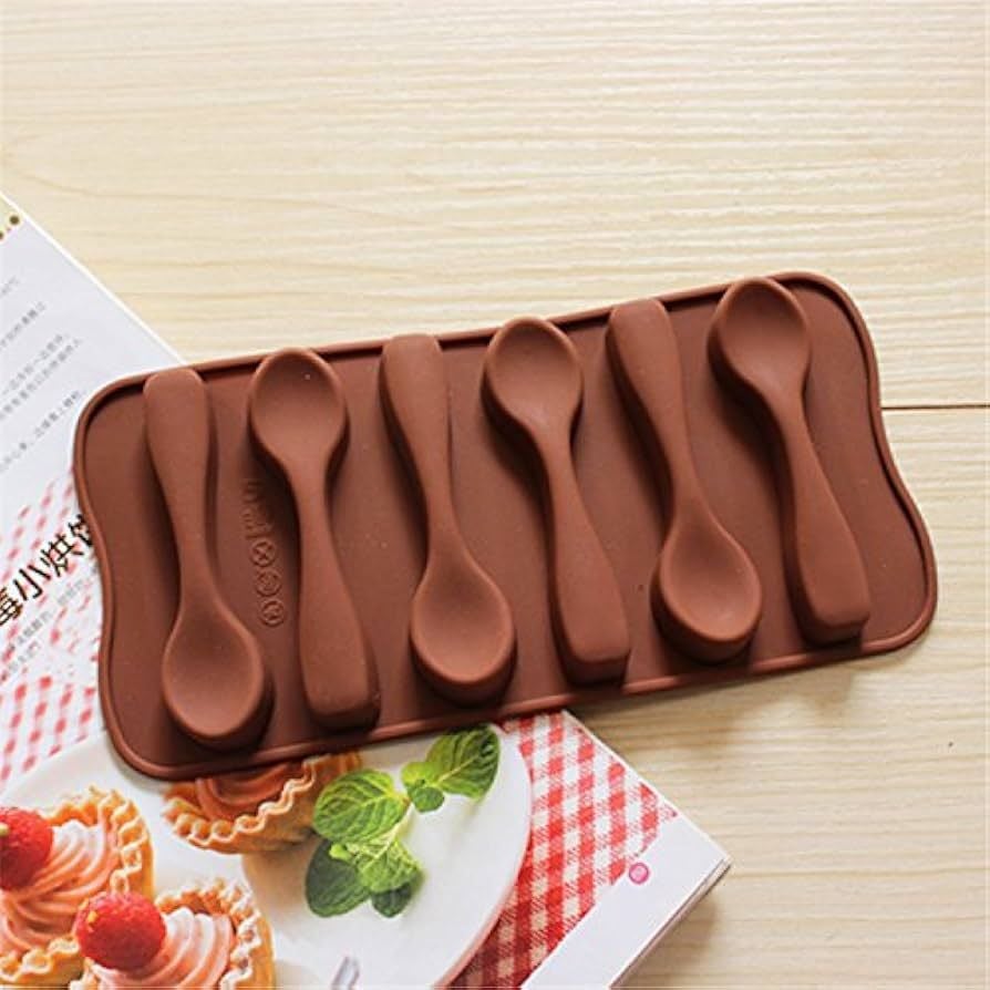 Picture of Silicon Spoon Candy or Chocolate spoon Mould- 1pcs - Brown