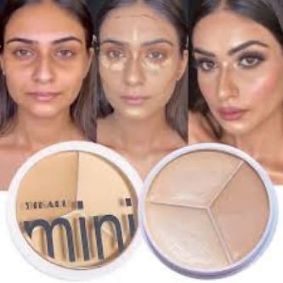 Picture of Sweet Mint Concealer, Tri-color Concealer Palette of Covers Acne Marks Dark Circles
