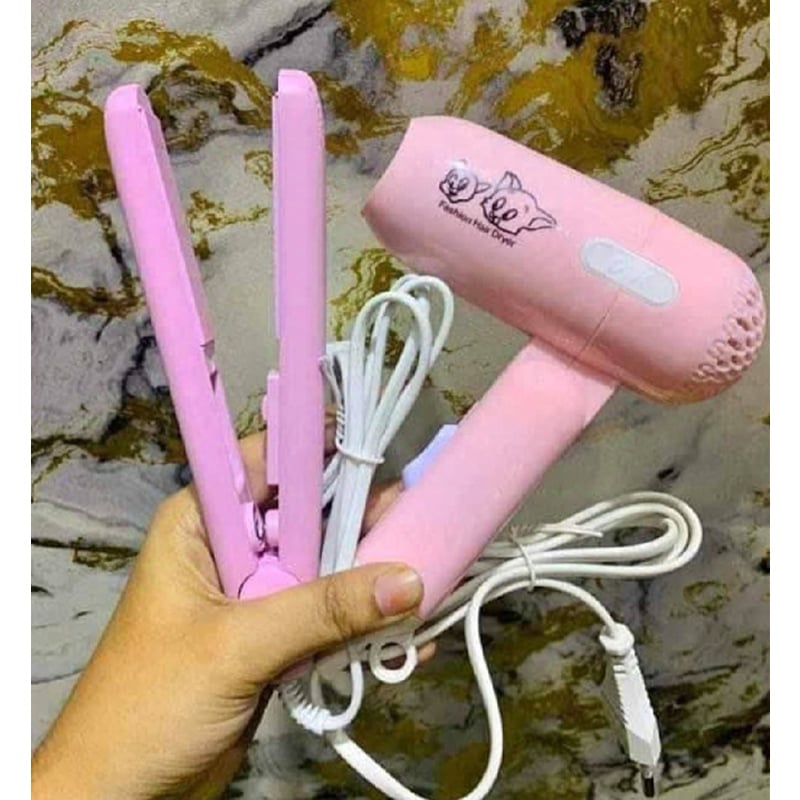 Picture of 2 In 1 mini hair dryer and mini stangher combo