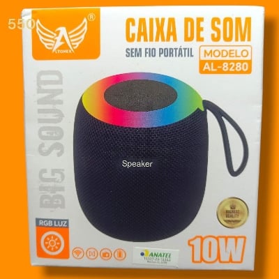Picture of ATOMEX AL-8280 Big Sound 10W Portable Wireless Bluetooth Speaker with RGB Light TWS-Black