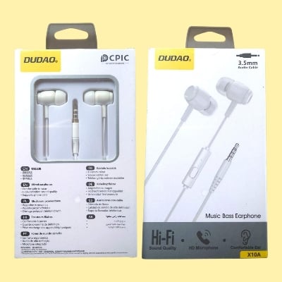 Picture of DUDAO X10A 3.5mm Hi-Fi Music Bass Wired Earphone-White