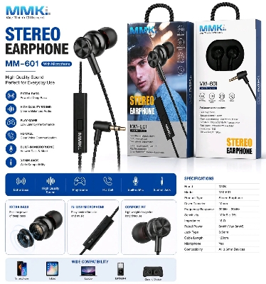 Picture of MMK MM-601 Premium Stereo Earphone with Microphone