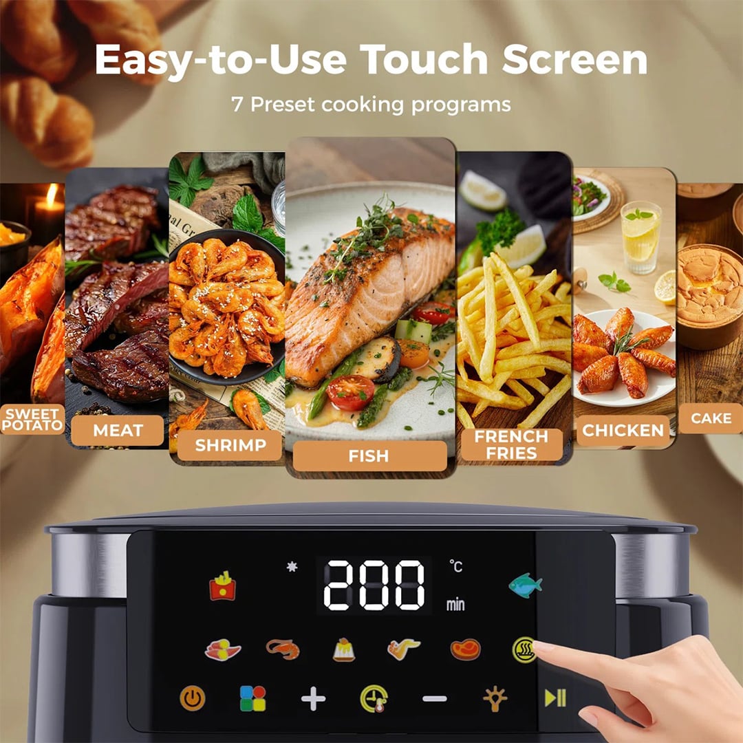 Picture of Miyako Digital Air Fryer with 7 Ltr Capacity and Digital Control Panel Glass Window View  (2 Years Official Warranty)
