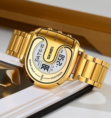 Picture of SKMEI 2298 Digital Stainless Steel Luminous Men's Watch - Golden