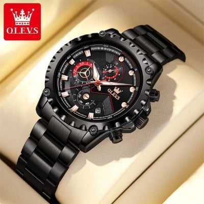 Picture of OLEVS 2873  Fashion Quartz Watch for Men Three Dial Sport Chronograph Casual Waterproof Stainless Steel Watches -