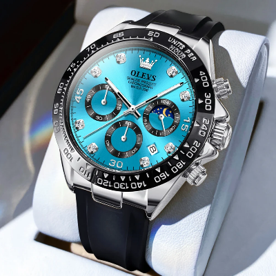 Picture of Olevs 2875 New Chronograph Silicone Watch for Men