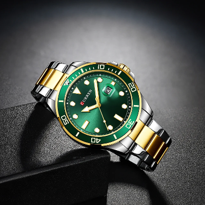 Picture of CURREN 8388 NEW Fashion Business Watches for Man Quartz Stainless Steel Wristwatch Simple Male Clock -SILVER GREEN