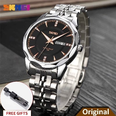Picture of SKMEI 9268 Luxurious Fashionable Top Brand Waterproof Stainless Steel Quartz Wristwatch For Men