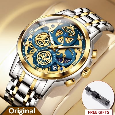Picture of Olevs 9947 Top Luxury Brand Chronograph Stainless Steel Wristwatch For Men - Watch