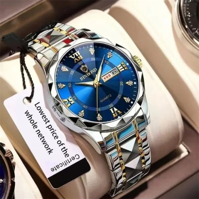 Picture of BINBOND 2521 Original Men’s Luxury Stainless Steel Waterproof Fashion Business Watch Luminous Dual Calendar Quartz Wrist Watch