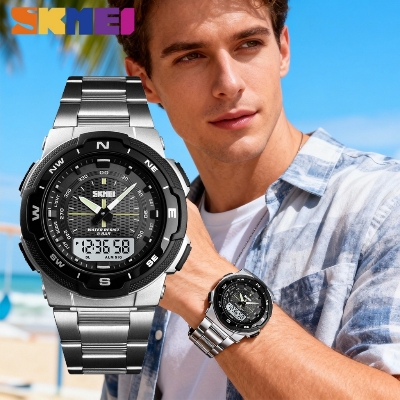 Picture of SKMEI 1370 Stainless Steel Waterproof Wrist Watch For Men