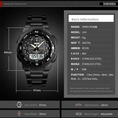 Picture of SKMEI 1370 Stainless Steel Waterproof Wrist Watch For Men