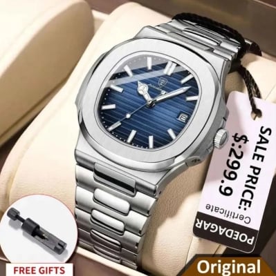 Picture of POEDAGAR 613 Luxury Watch Business Waterproof Male Clock Luminous Date Stainless Steel Square Quartz Men Watch