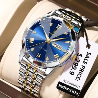 Picture of Poedagar 810 Diamond cart Stainless Steel Luminous Quartz Men watch