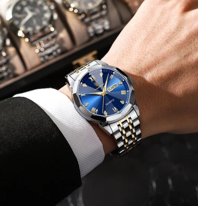 Picture of Poedagar 810 Diamond cart Stainless Steel Luminous Quartz Men watch