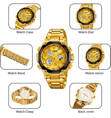 Picture of SKMEI 2210 Gold Wrist Watches for Men Digital Original Watch Digital Minimalist