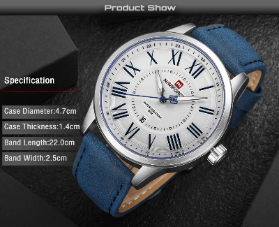 Picture of NAVIFORCE Fashion Classic Mens Watch Luxury Brand Wristwatch Leather Band Quartz Waterproof Watches NF9126