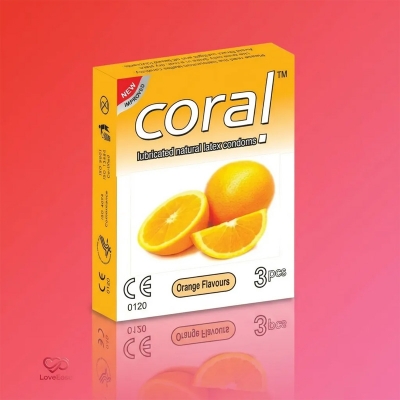Picture of Coral Orange Flavor Condom 1 Packet (3 pcs)