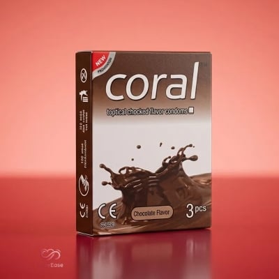 Picture of Coral Chocolate Flavor Condom 1 Packet (3 pcs)