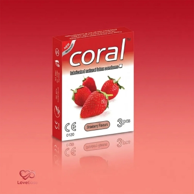 Picture of Coral Strawbery Flavor Condom 1 Packet (3 pcs)