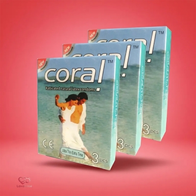 Picture of Coral Ultra Thin Extra Time Condom 3 Packet (9 pcs)