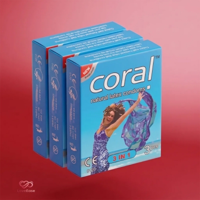 Picture of CORAL-3 In 1 Condom 3 Packet (9 Pcs)