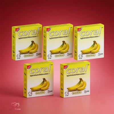 Picture of Coral Banana Flavor Condom 5 packet (15 Pcs)
