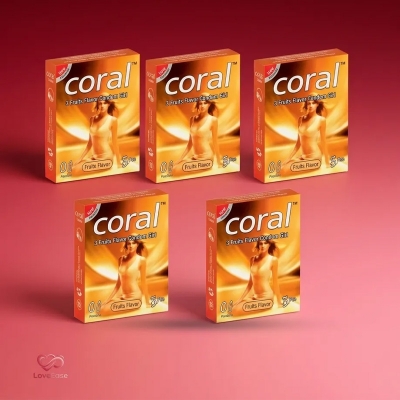 Picture of Coral 3 Fruits Flavor Condom Girl 5 Packet (15 Pcs)