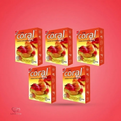 Picture of Coral 3 Fruits Flavor Condom Fruits 5 Packet (15 Pcs)