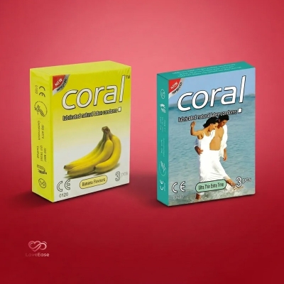 Picture of Coral Banana Flavor + Ultra Thin Extra Time Condom 2 Packet (6 Pcs)