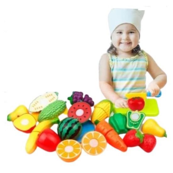 Picture of Vegetable Cutter For Kids Kitchen toys Food Grade Vegetable Set - Multicolor