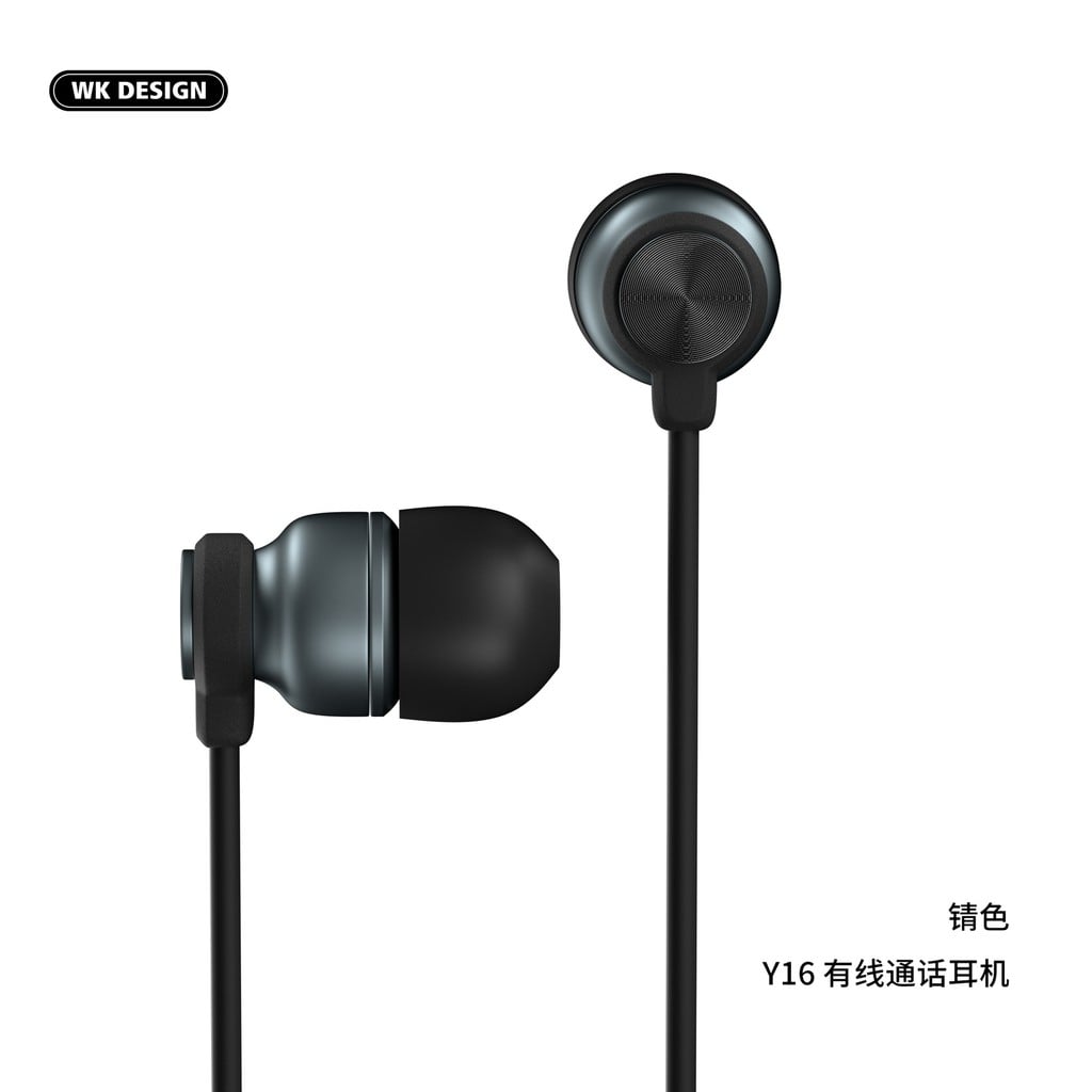 Picture of Remax WK Metal In-Ear Y16 Wired Music Headphone Earphone Black 