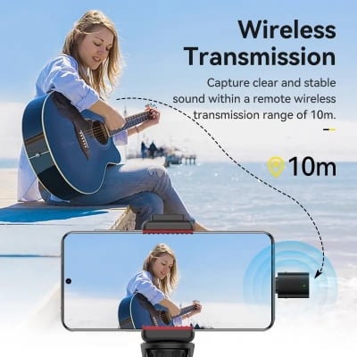 Picture of ULANZI WM-10 Wireless Lavalier Microphone Black 