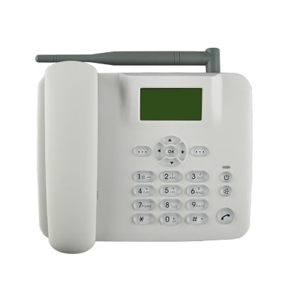 Picture of F317 4G LTE Desktop TelePhone with Dual SIM, Call Recording, SD Card, Sound, and AC/DC Power Support White 