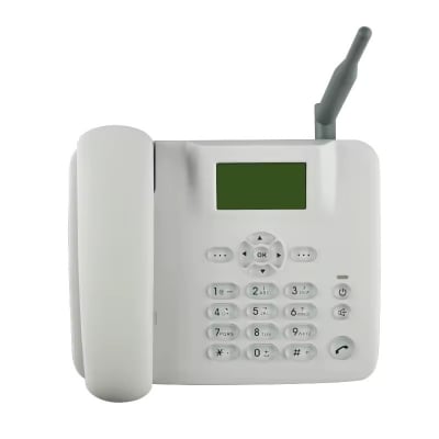 Picture of F317 4G LTE Desktop TelePhone with Dual SIM, Call Recording, SD Card, Sound, and AC/DC Power Support White 