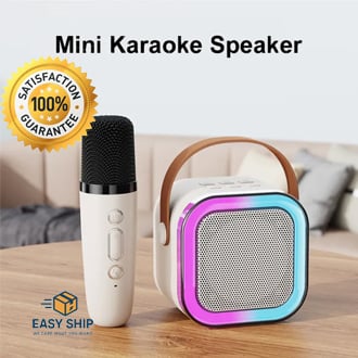 Picture of K12 Karaoke Machine Portable Bluetooth 5.3 PA Speaker With 1 Wireless Microphones Home Family Singing Children's Gifts Multicolor 