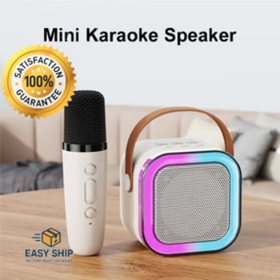 Picture of K12 Karaoke Machine Portable Bluetooth 5.3 PA Speaker With 1 Wireless Microphones Home Family Singing Children's Gifts Multicolor 