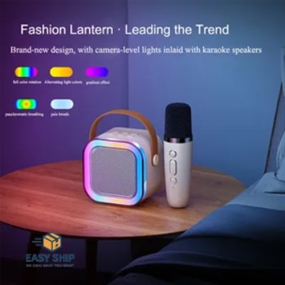 Picture of K12 Karaoke Machine Portable Bluetooth 5.3 PA Speaker With 1 Wireless Microphones Home Family Singing Children's Gifts Multicolor 