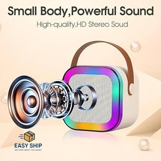 Picture of K12 Karaoke Machine Portable Bluetooth 5.3 PA Speaker With 1 Wireless Microphones Home Family Singing Children's Gifts Multicolor 